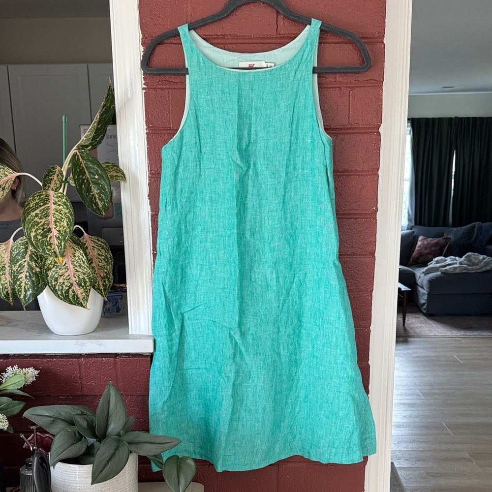 Vineyard Vines Aqua Sleeveless Swing Dress